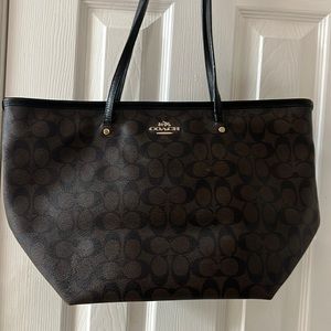 Coach Signature City Tote Brown/ Black